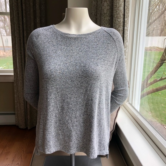 Long Sleeve Gray Marled T-Shirt - Picture 1 of 4